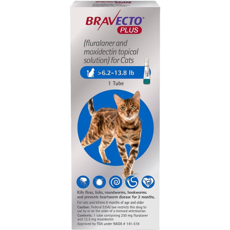 Bravecto Plus Topical Solution for Cats 6.2-13.8 1 DOSE